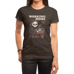 Working From Home' Grim Reaper Printed Tee